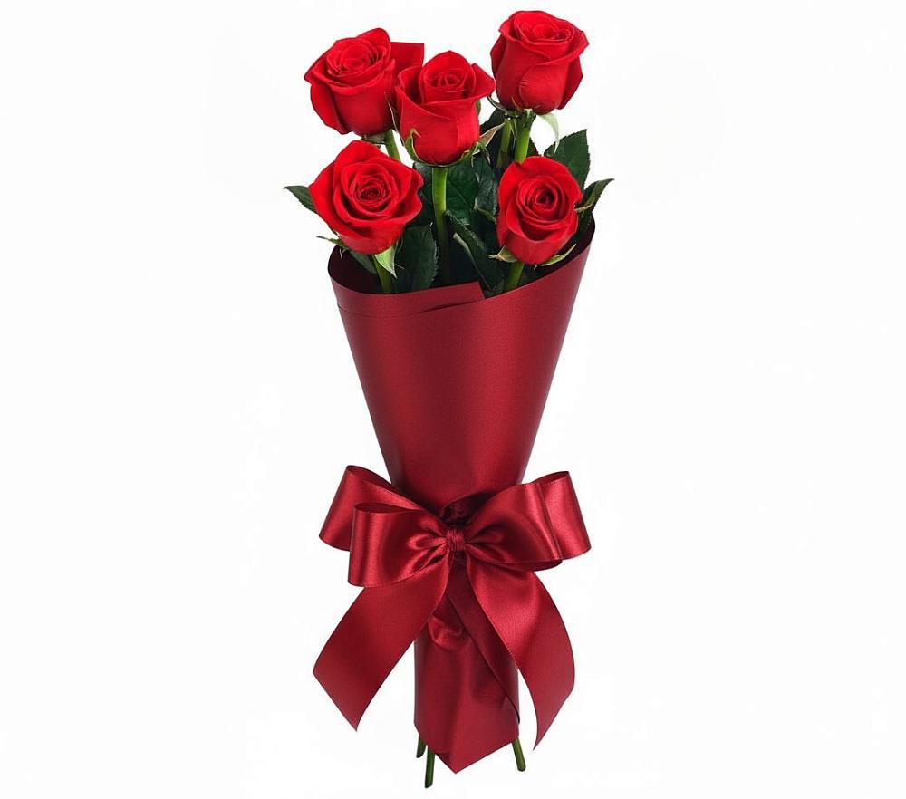Букет 5 Красных роз Эдлесс Лав в Новомичуринске