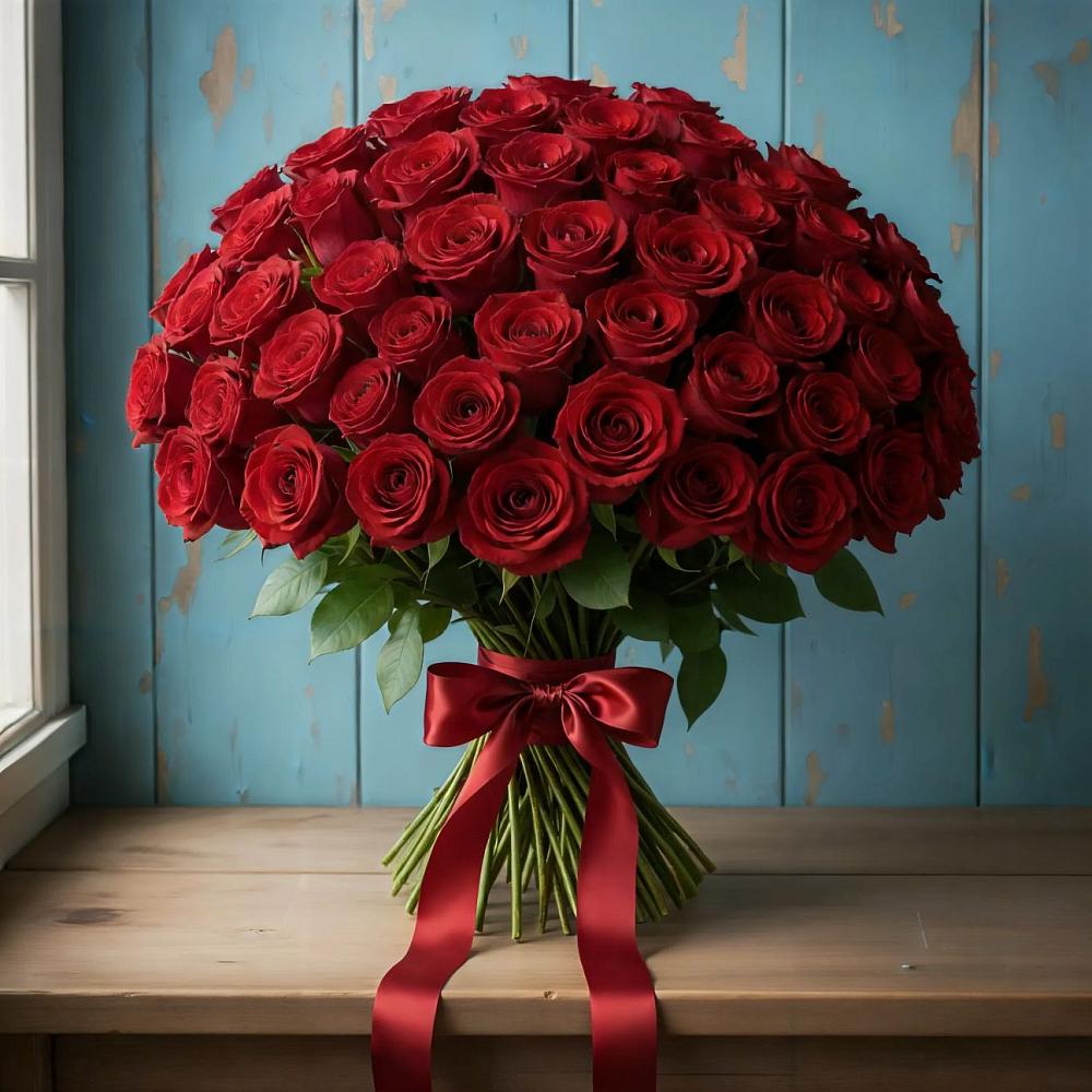 Букет Красные розы Блэк Меджик в Новомичуринске