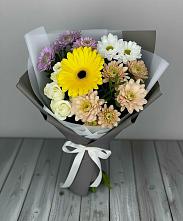 Букет цветов из:  Розы, Герберы и Хризантемы #REPLACE_PRED# Новомичуринске