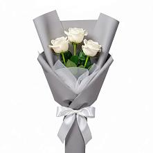 Букет 3 белые розы #REPLACE_PRED# Новомичуринске