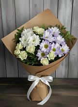 Букет цветов из:  Хризантемы и Розы в Новомичуринске