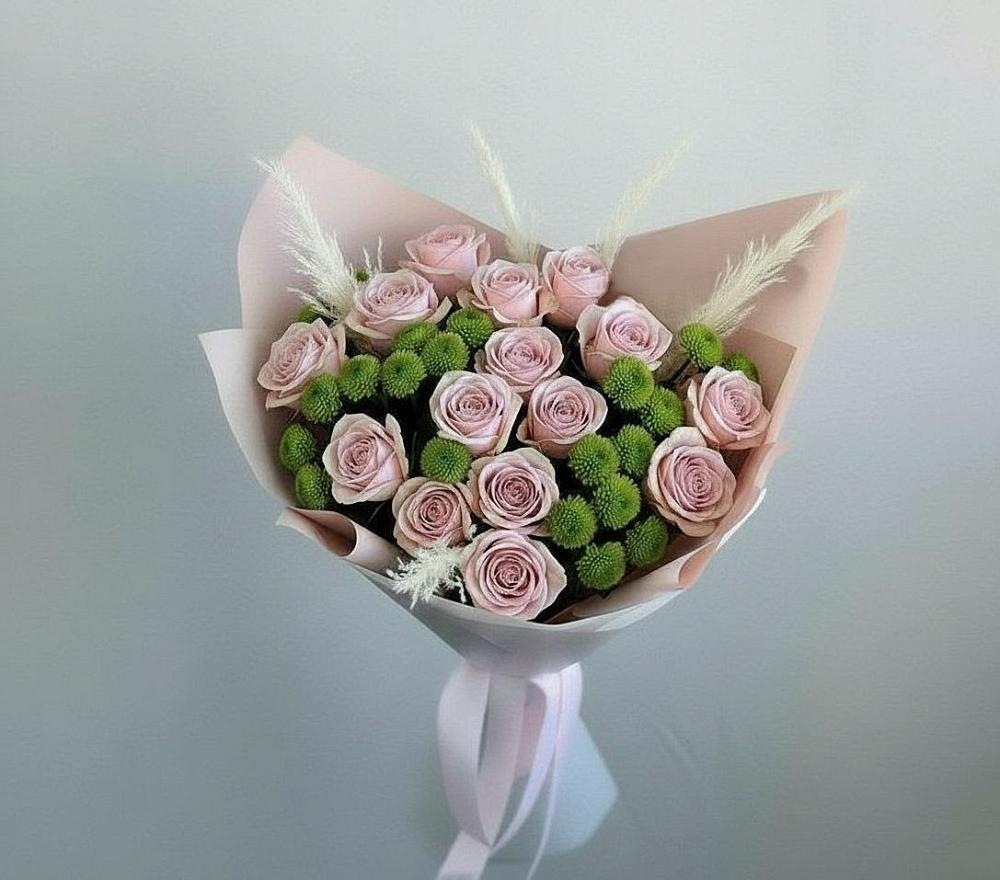 Букет цветов из: Розы и Хризантемы в Новомичуринске