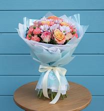 Букет цветов из:  Хризантемы и Розы в Новомичуринске